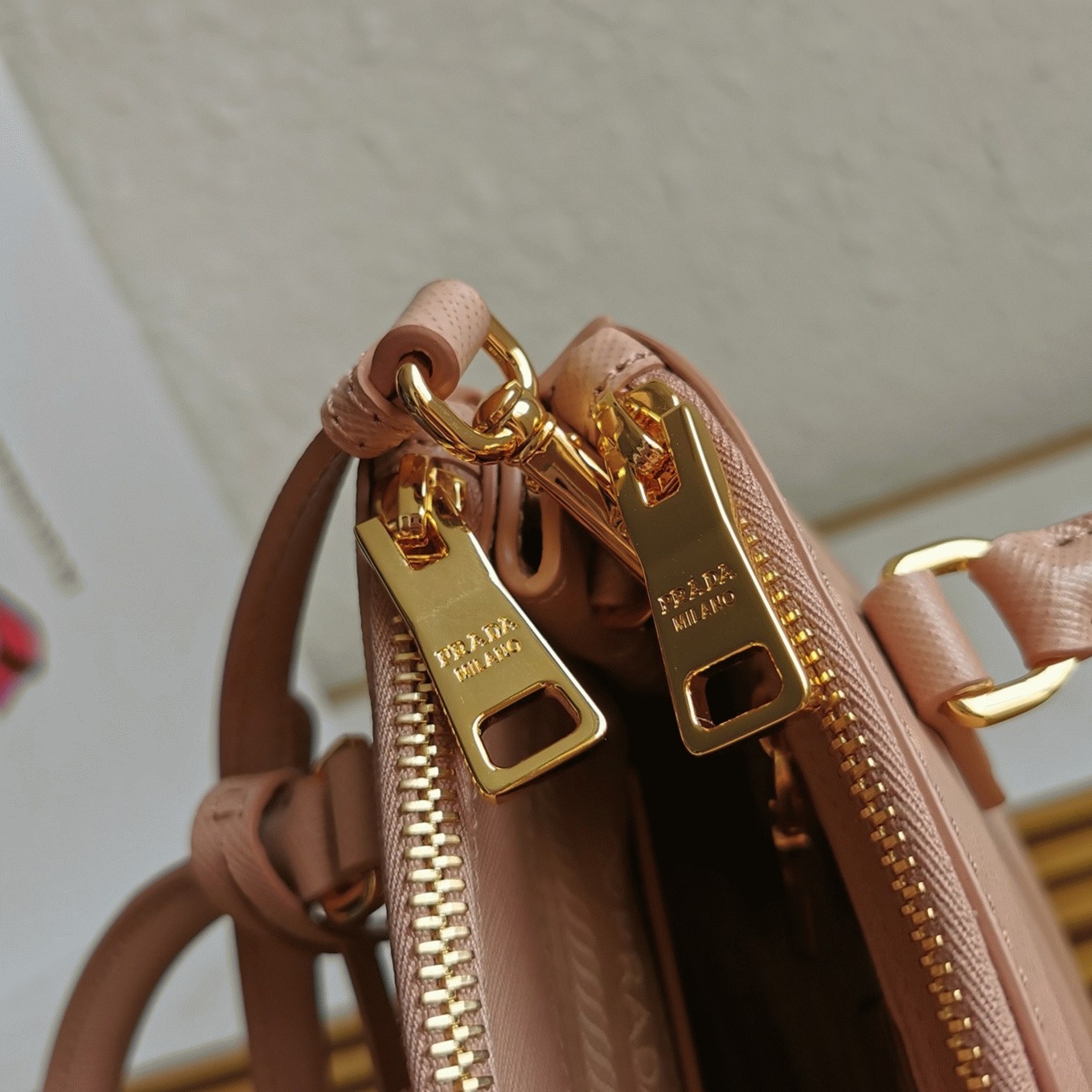 Powder Pink Prada Mini Galleria Bag Knock Off angle 2