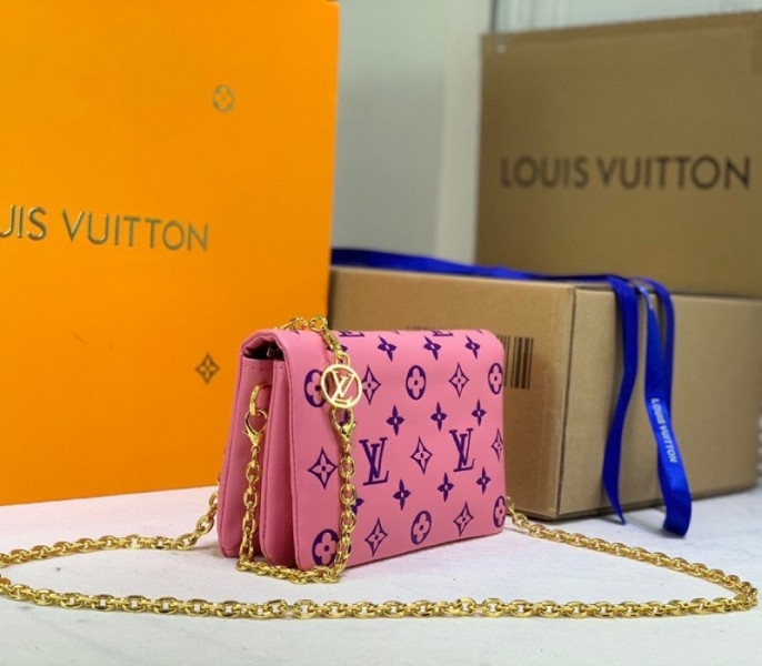 Louis Vuitton Coussin Pochette In Pink And Purple angle 3