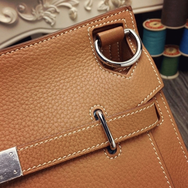 Brown replica Hermes Jypsiere 34cm handbag angle 4