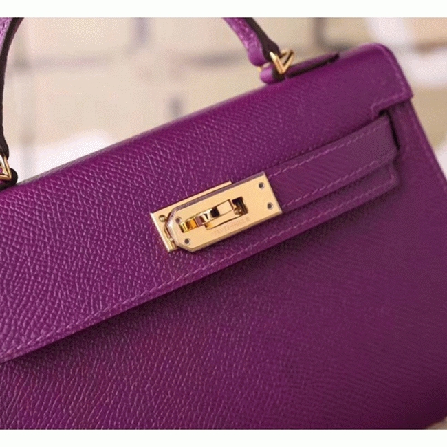 Cyclamen Epsom Fake Hermes Kelly 20cm Pastel Tote angle 3