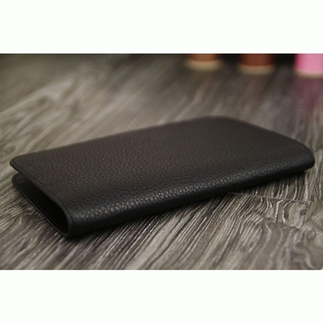 Black fake luxury Hermes Dogon combine wallet angle 4