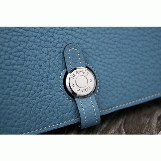 Jean blue replica Hermes Dogon combine wallet angle 2