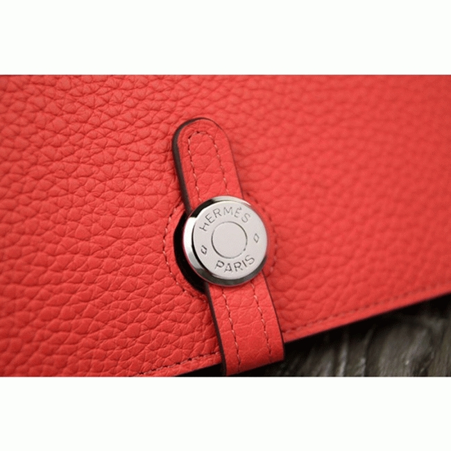 Rose lipstick copy Hermes Dogon combine wallet angle 2