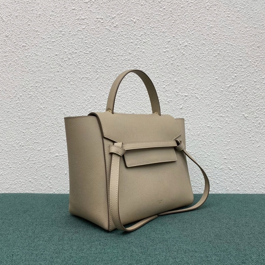 Celine Micro Belt Bag Fake in Light Taupe angle 2
