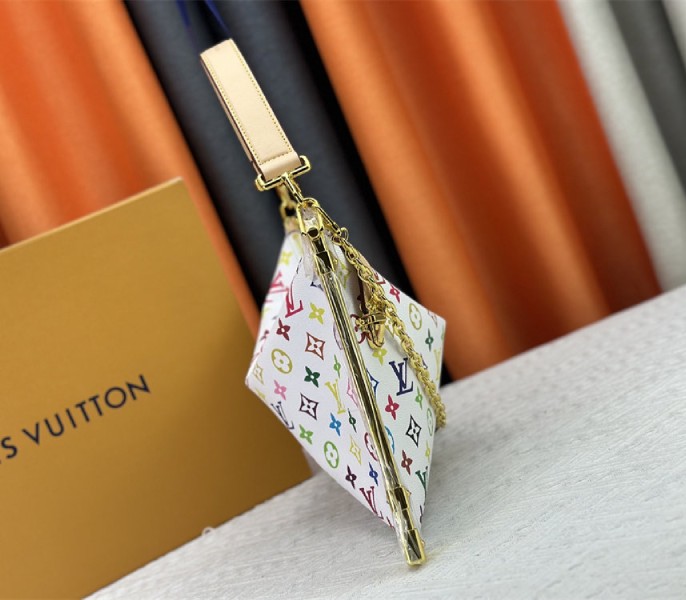 Louis Vuitton X TM Multicolored Lucky Trunk In White angle 4