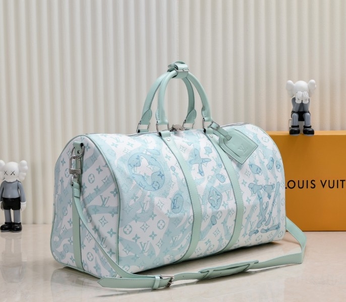 LV Keepall Bandouliere 50 In Crystal Blue angle 2