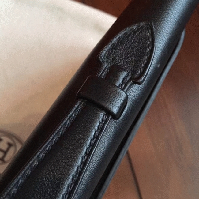 Black Swift Fake Hermes Kelly Cut Clutch Elegant Clutch angle 3