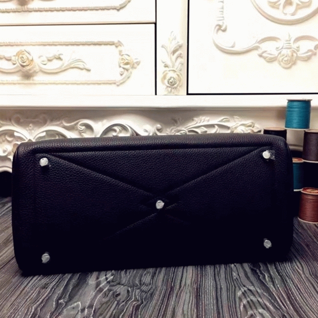 Black Designer Replica Hermes Victoria II 35cm Bag angle 4