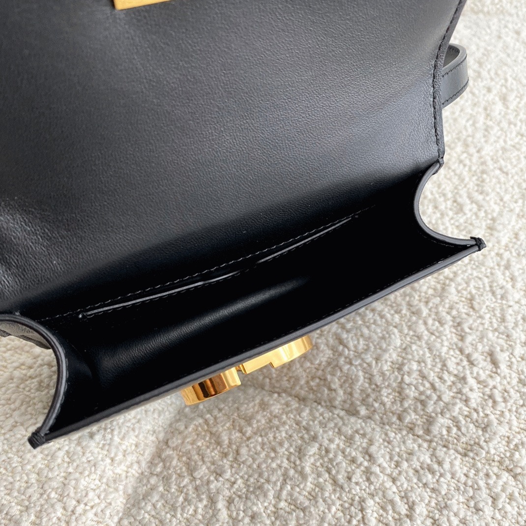 Dior 30 Montaigne Micro Bag Fake in Black Box Calfskin angle 4