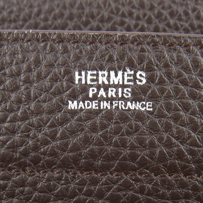 Chocolate Calf Leather Knockoff Hermes Sac A Depeches 38cm Office Bag angle 3