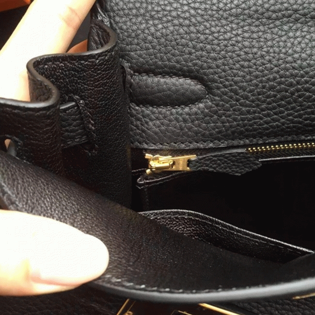 Black Clemence Replica Hermes Kelly Retourne 32cm Classic Purse angle 2
