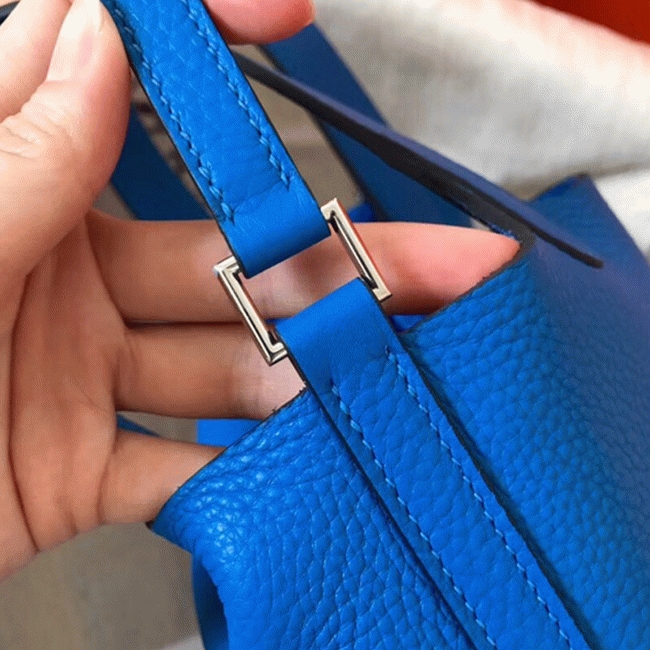 Top quality blue hydra fake Hermes Picotin Lock 18cm handbag angle 5