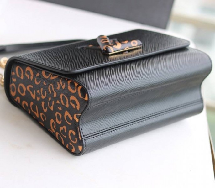 Louis Vuitton Epi Leather Jungle Edition Twist MM Bag In Black angle 5