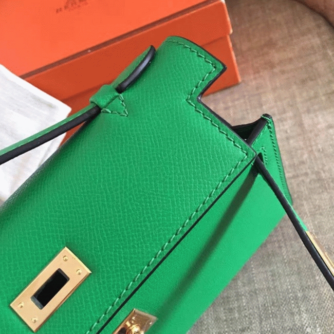 Bamboo Epsom Knockoff Hermes Kelly Pochette Nature-Tone Bag angle 2