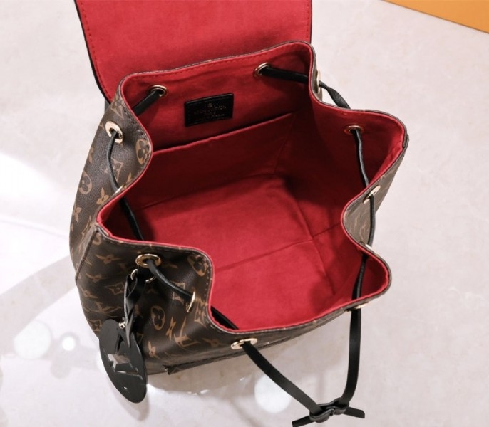Louis Vuitton Monogram Canvas Montsouris PM Backpack In Black angle 3