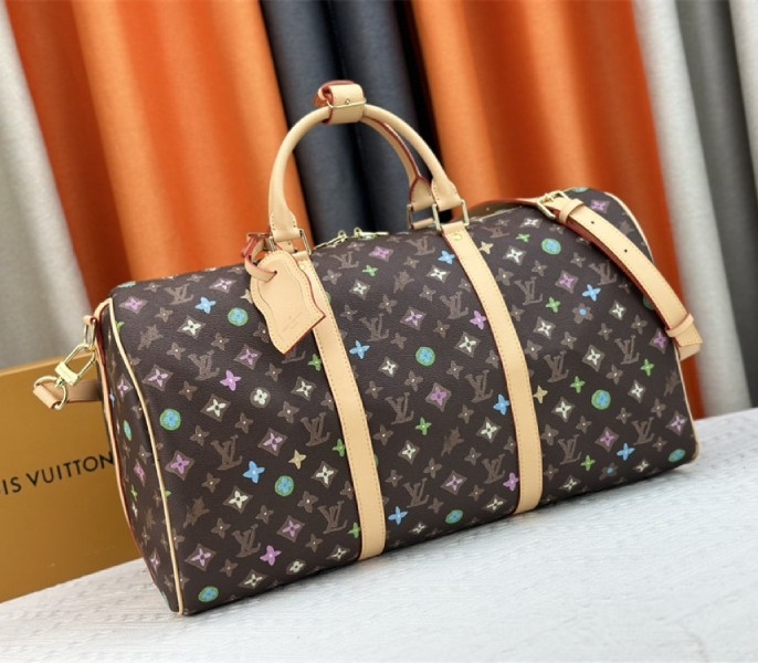 Louis Vuitton Monogram Craggy Keepall Travel 50 Bag In Chocolate angle 2
