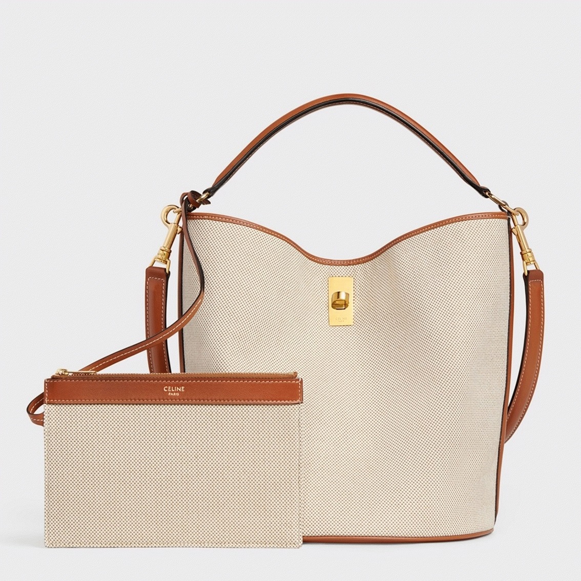 Top Quality Replica Celine Bucket 16 Bag In Textile and Calfskin