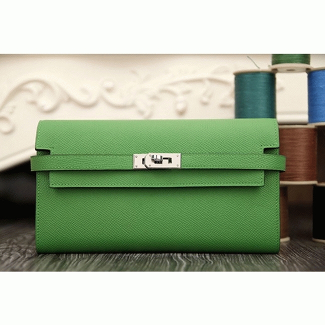 Bamboo designer replica Hermes Kelly Longue wallet