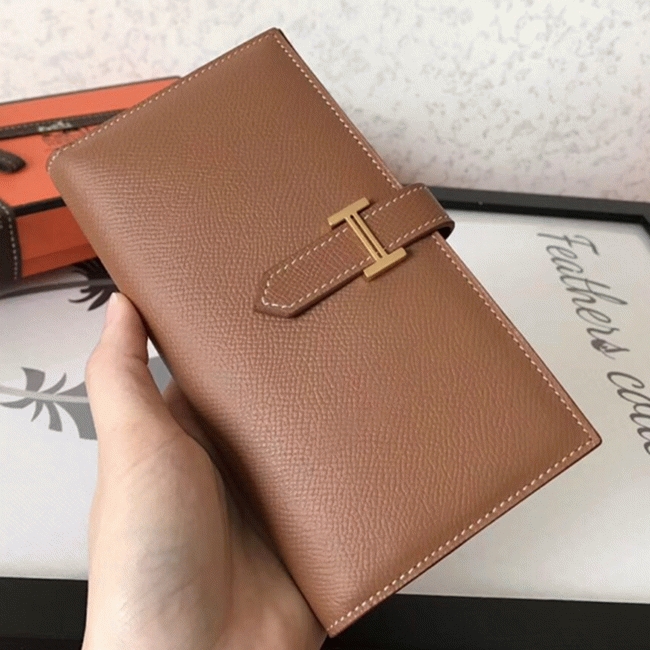Brown Epsom Fake Hermes Bearn Wallet