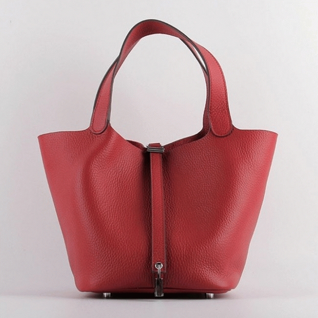 Red replica Hermes Picotin Lock handbag