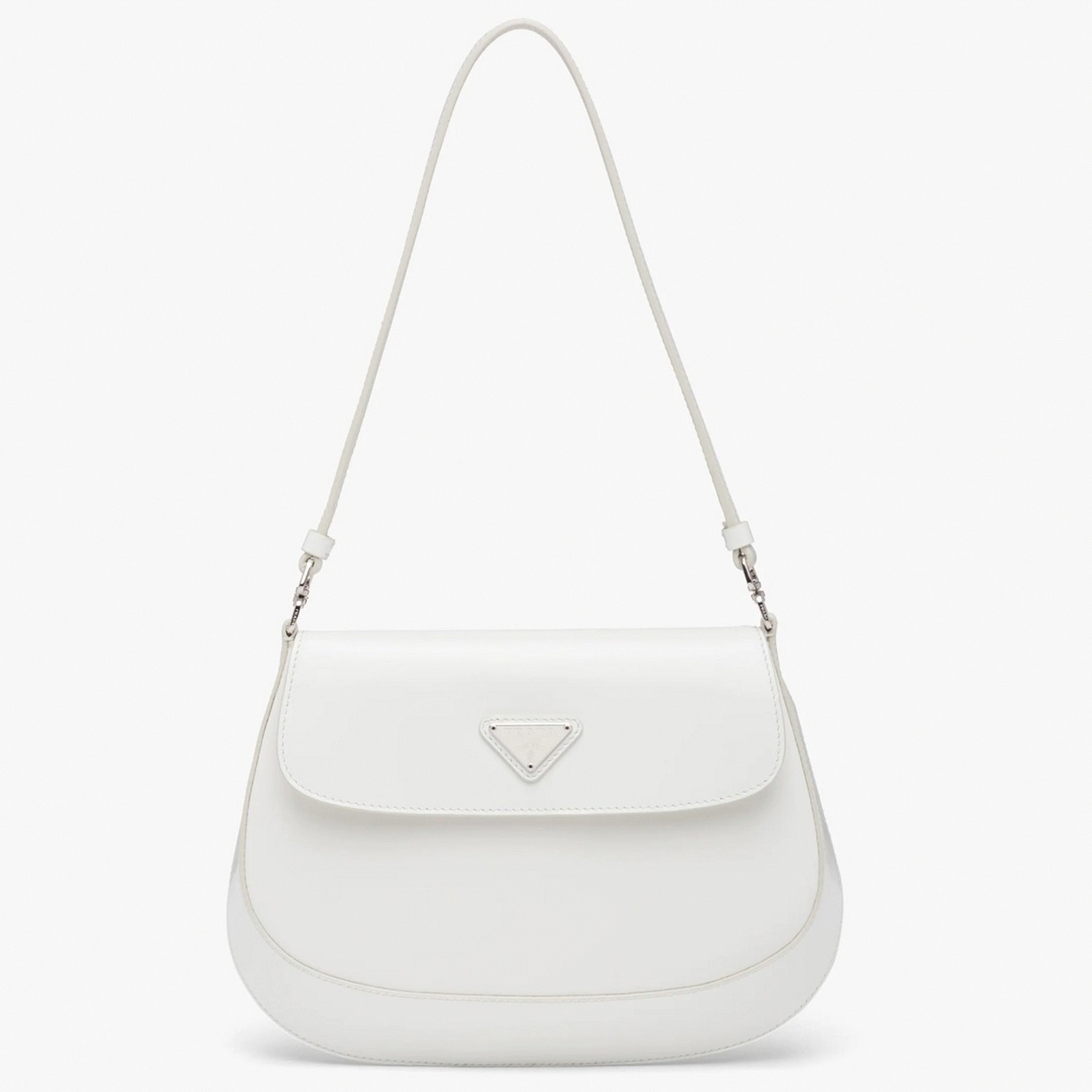 White Prada Cleo Flap Bag Replica